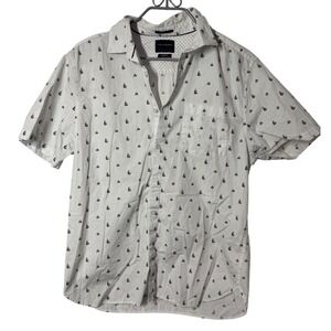 Cactus Man Nautical Sailboat Print Button-Up Shirt Large